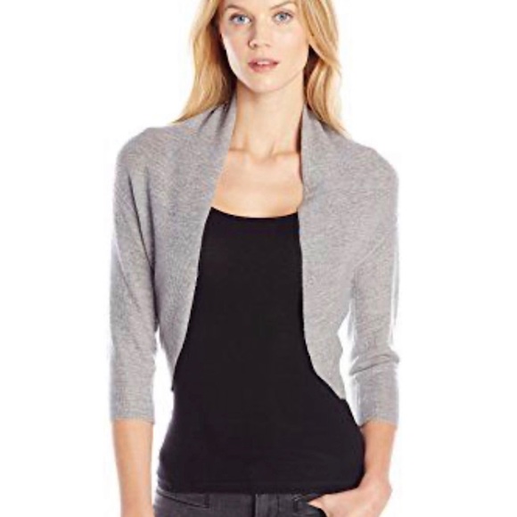 Elie Tahari Becca Shrug in Gray Melange. Size Medium. NWOT. - Picture 6 of 12